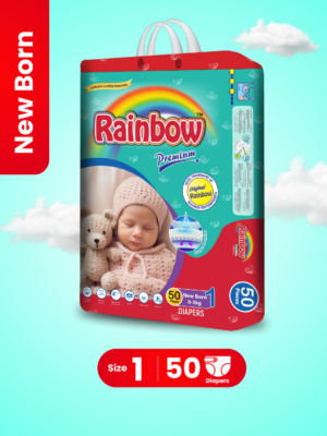 Rainbow Premium Baby Diapers Size 1 Newborn (0-3kgs) 50pcs