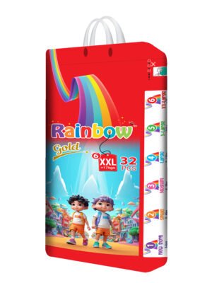 Economy Pack Rainbow Gold Baby Diapers Size 6 XXL (+17Kgs) 32pcs