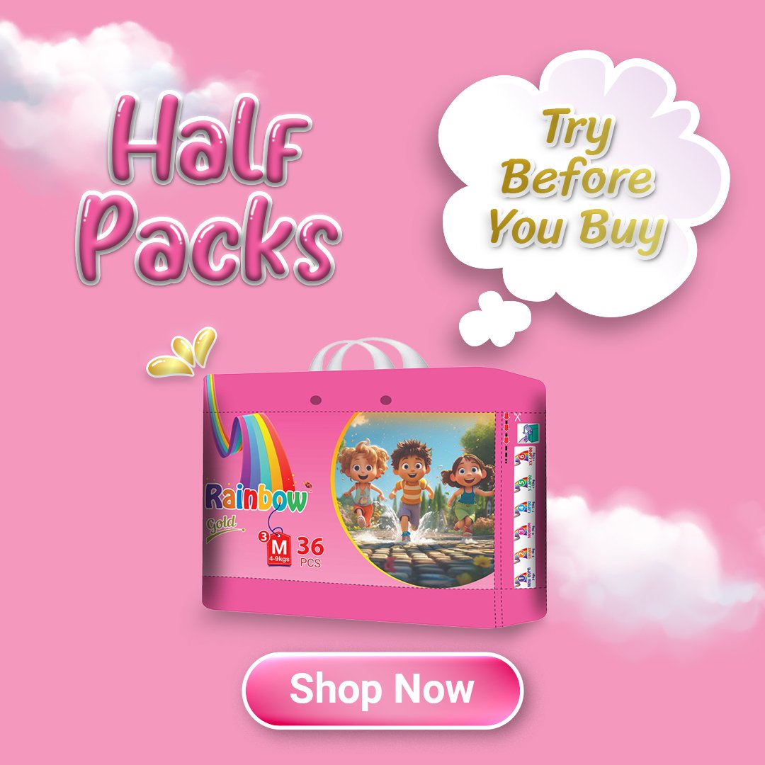 Rainbow Diapers Half Packs Banner
